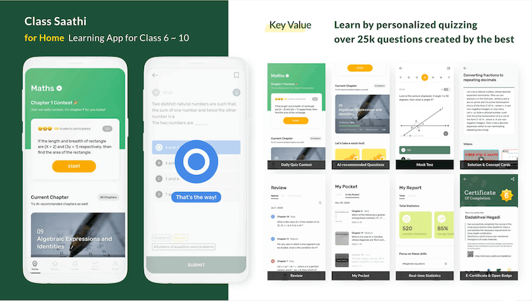 We offer 25k+ practice questions for free in our at-home learning app.