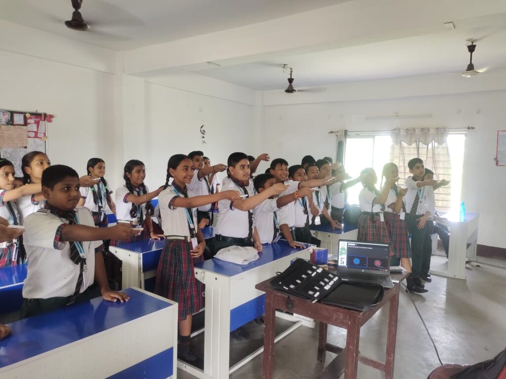 Students using clickers in the classroom