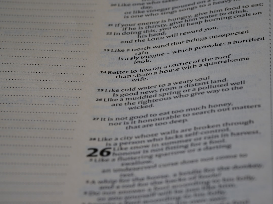 close up, bokeh, macro, blur, blurred background, close focus, bible, old testament, hebrew bible, christian, judaism, history, text, reading, bible study, devotions, text, NIV, New International Version, type, typography, canon, christianity, holy scripture, holy bible, scripture, old testament, hebrew bible, מִשְלֵי, book of proverbs, proverbs of solomon, wisdom literature, ketuvim, anthology, solomon, wisdom, sayings, mashai, folly, values, morality, proverbs, proverb, life skills, ancient wisdom, hebrew wisdom,